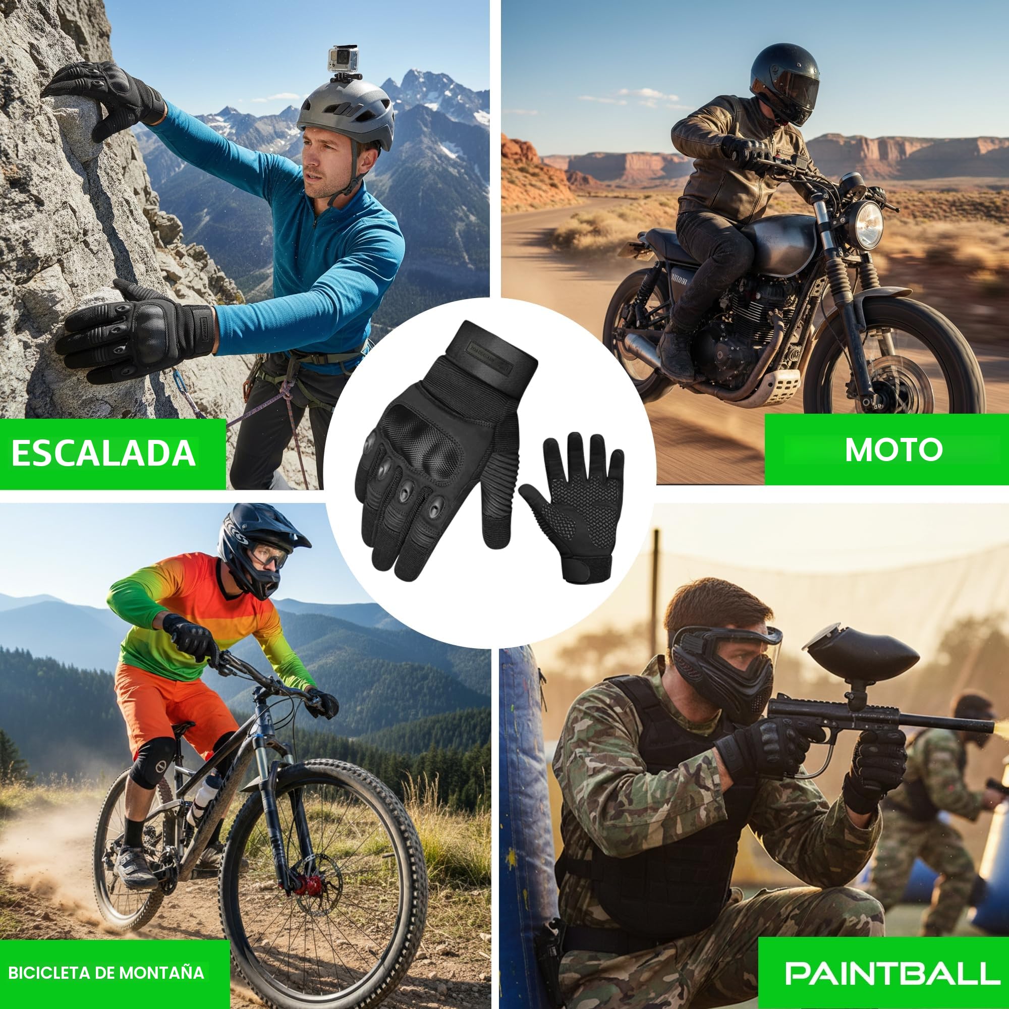 WESTWOOD FOX WFX Guantes de motocicleta táctiles dedo completo para hombres y mujeres