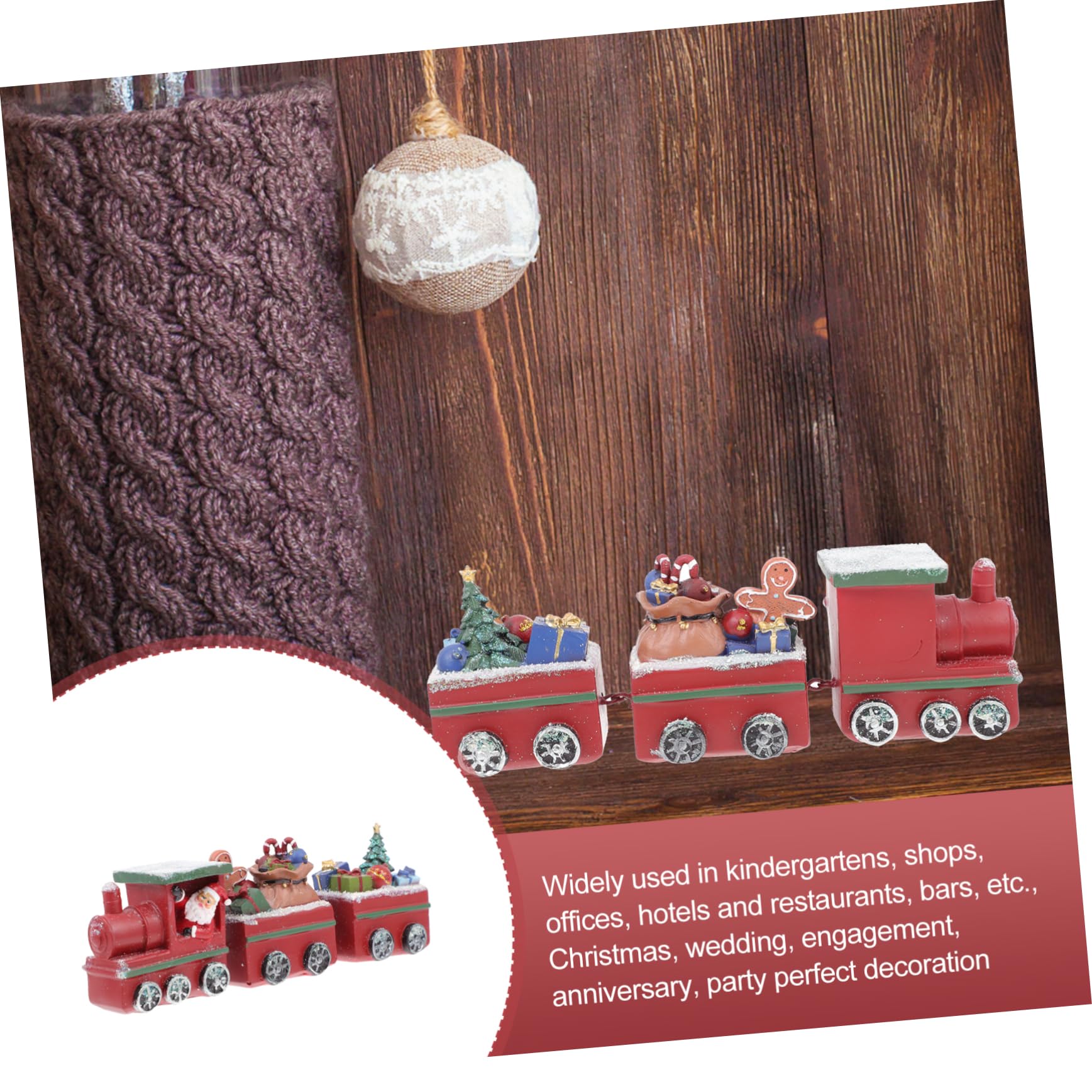 Cabilock 1pezzi Trenino Artigianale in Resina Ornamento Natalizio Decorazione per Ragazza Decorazioni da Tavolo per Feste di Natale