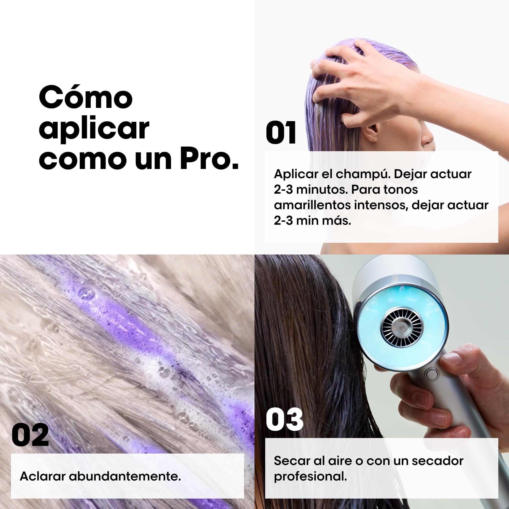 L’Oréal Professionnel | Champú Neutralizador para cabellos grises, blancos o rubios claros, Silver, SERIE EXPERT