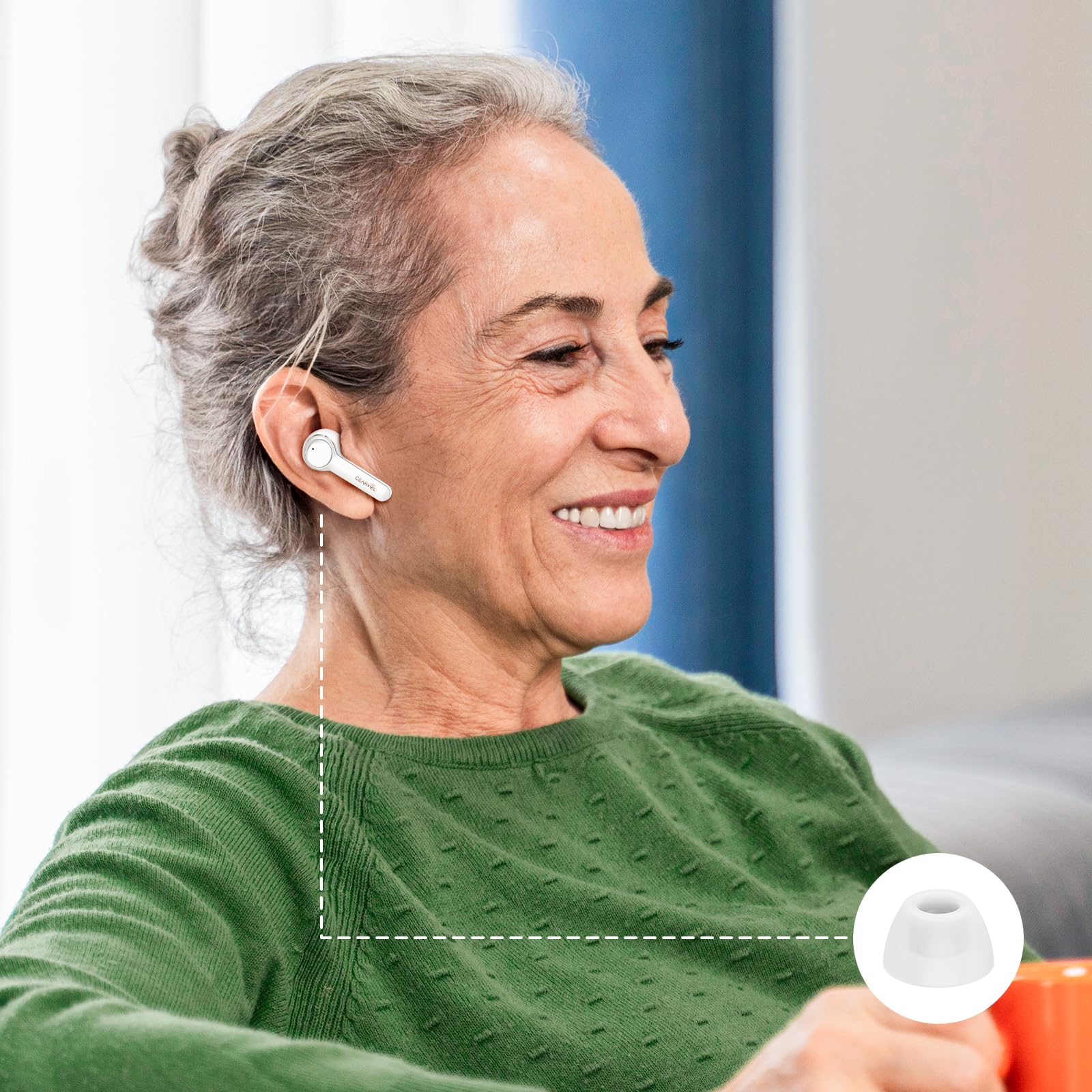 Ear Tips for Cearvol Diamond X1 Hearing Aids - Small (10.5mm/0.41 inch), White, 3 Pairs of Open Domes and 3 Pairs of Closed Domes, Replacement Hearing Aid Domes