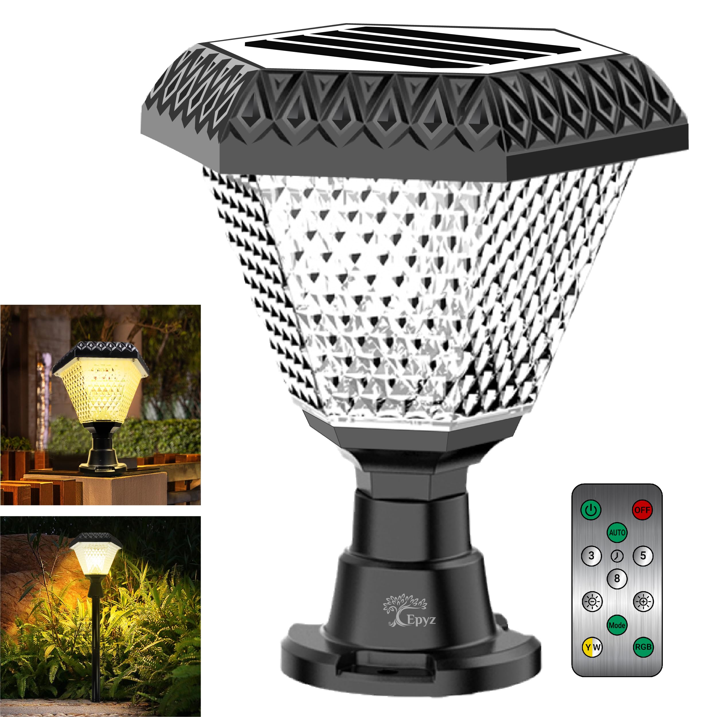 Epyz Solar Gate Pillar Light Outdoor Hexagon Shape with 34 LEDs, 2W Solar Panel, 2000mah Battery, 3 Type of Lights, Application for Fence, Garden, Wall, Outdoor (Hexagon, Multicolor) (B0B45YC77P) Amazon Price History, Amazon Price Tracker