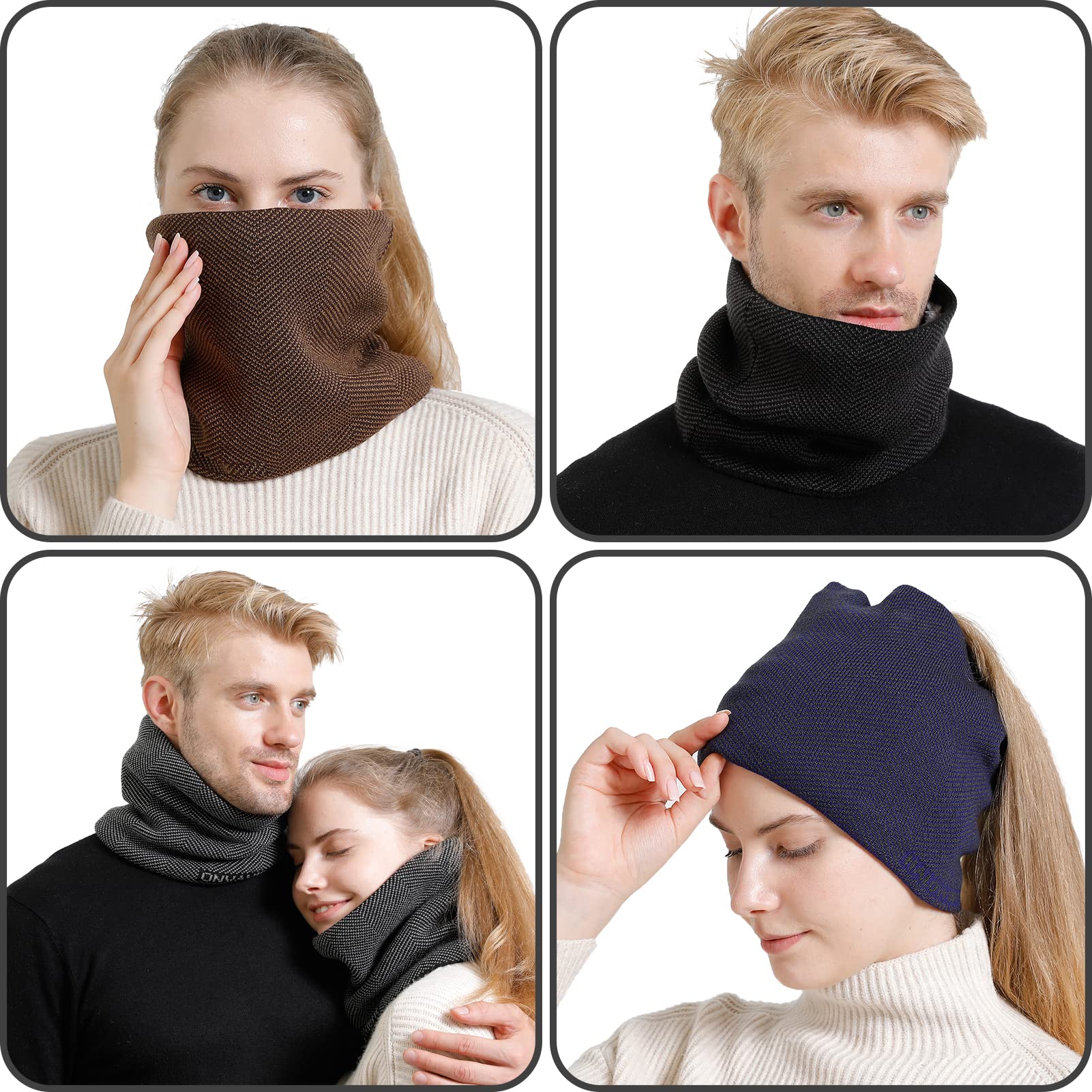 Onvavient Scaldacollo invernale uomo, Sciarpa tubolare caldo collo sci coprirsi, Scaldacollo Sciarpa invernale, Sciarpa in pile morbido
