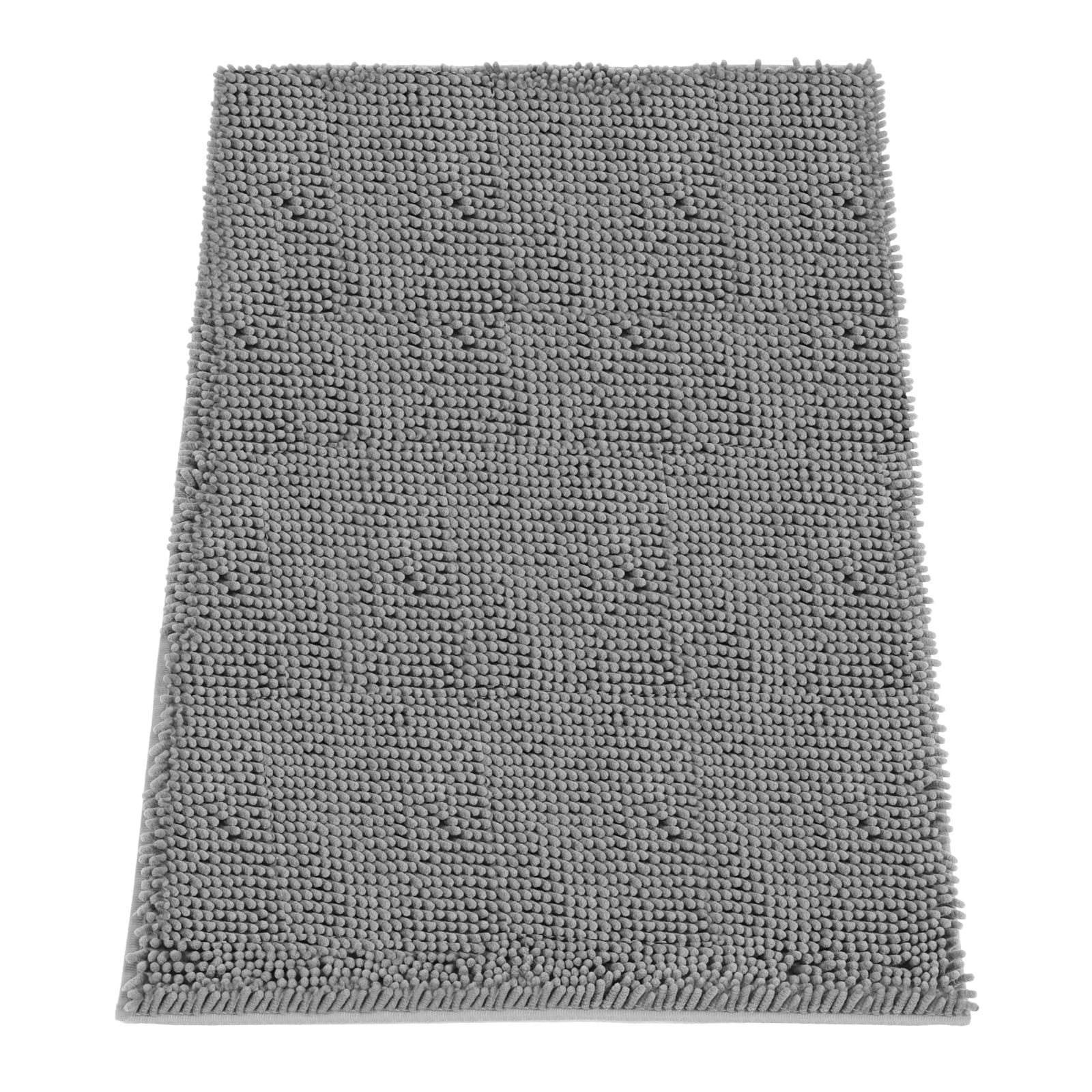 Absorbent Dog Door Mat for Muddy Paws, 48" x 30" Chenille Indoor Mats for Entryway, Trap Dirt Front Door Mat Indoor Entrance Washable Non Slip Soft Light Grey