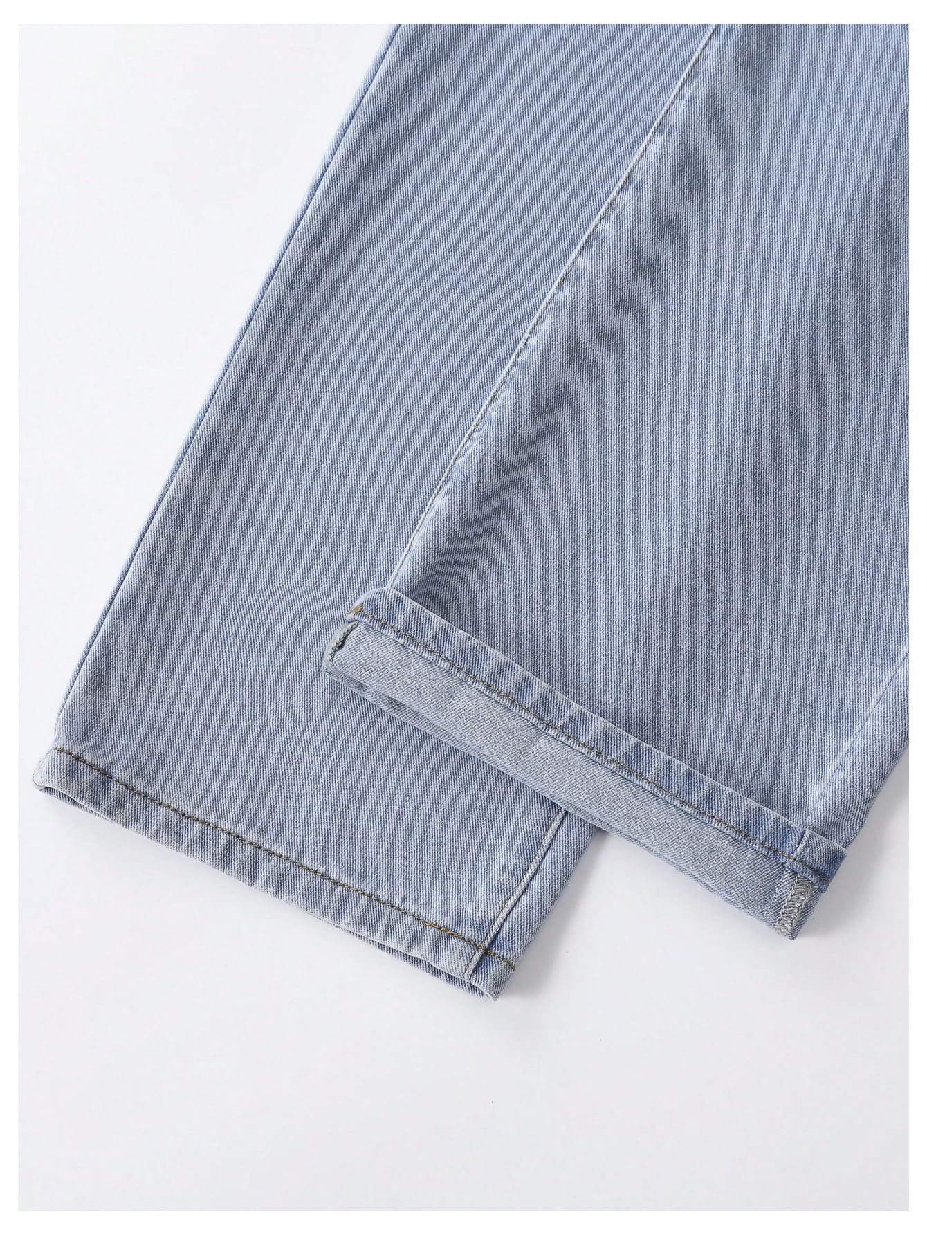 Floerns Pantalones de mezclilla rasgados y desgastados para niña, cintura elástica, pierna ancha, con bolsillo