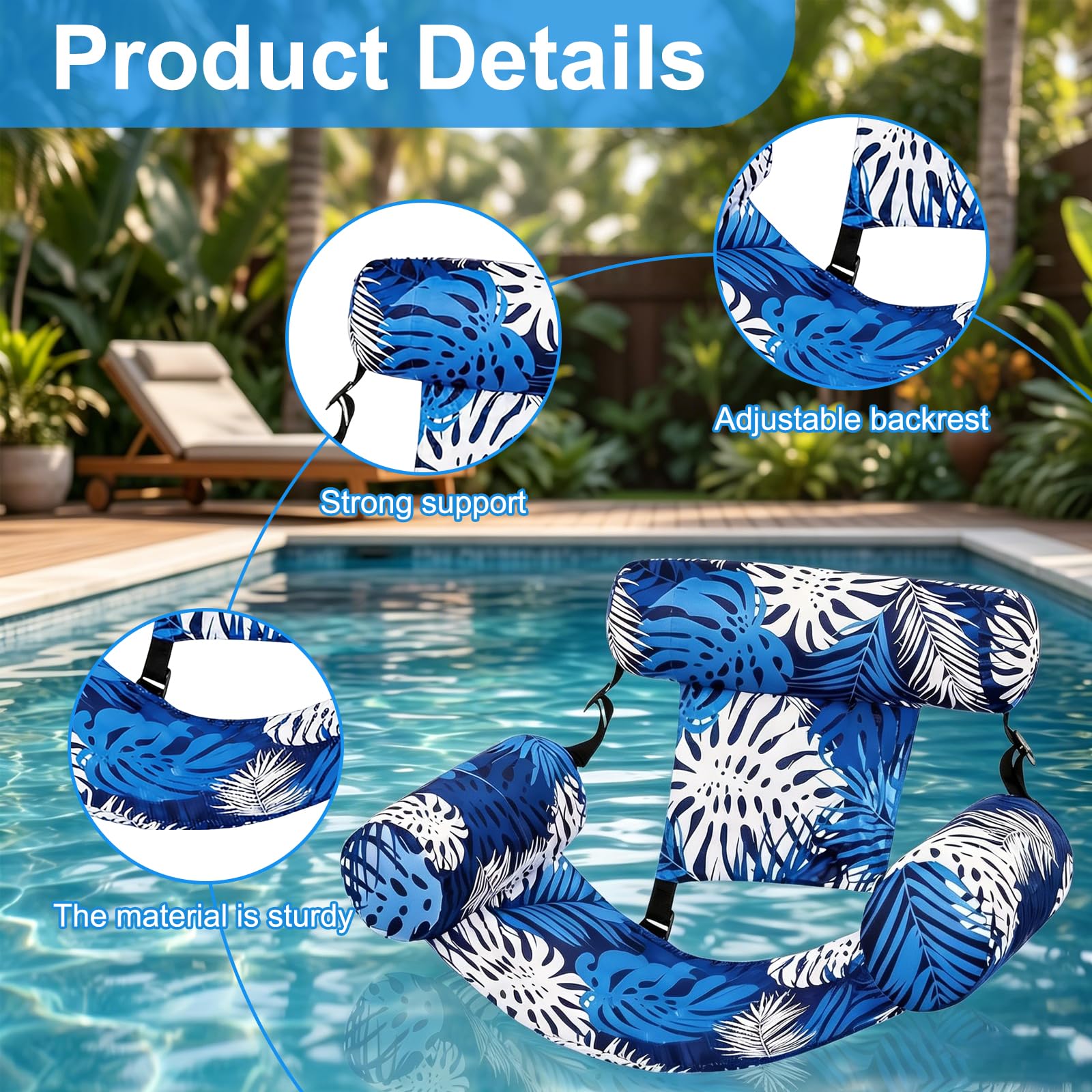 2 Stück Aufblasbare Wasser Pool Luftmatratze für Erwachsene, Aufblasbare Pool Schwimmsitze, Wassersessel Schwimmstuhl, Aufblasbare Wasser Pool Luftmatratze, für Partys, Sommer, Wassers, Strand