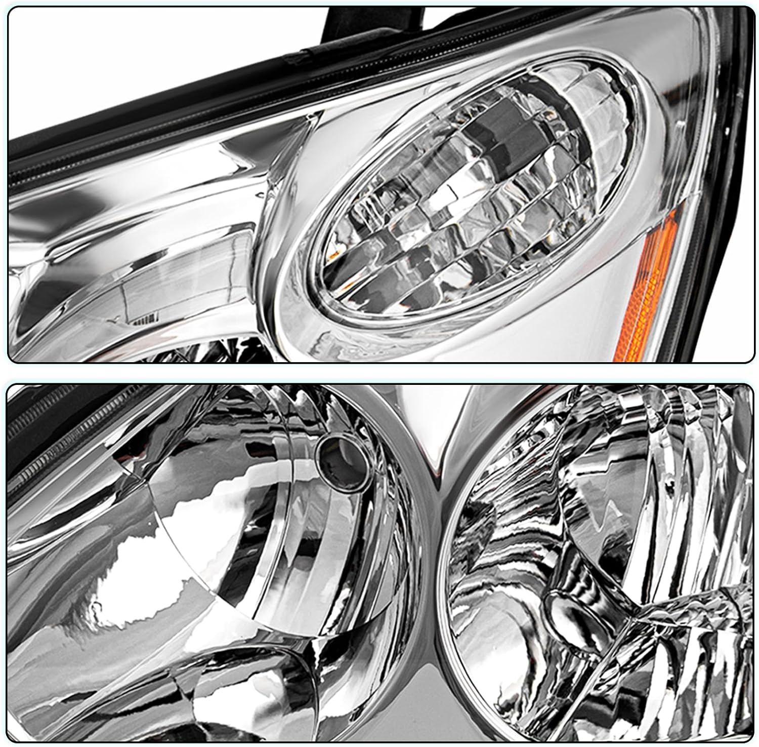 TUSDAR Halogen Headlight Assembly Driver Side, Fit for 2004-2009 Lexus RX330 RX350 RX400h - Chrome Headlamp W/Bulbs, Plug & Play Fully Sealed for Enhanced Night Visibility & All-Season Safety