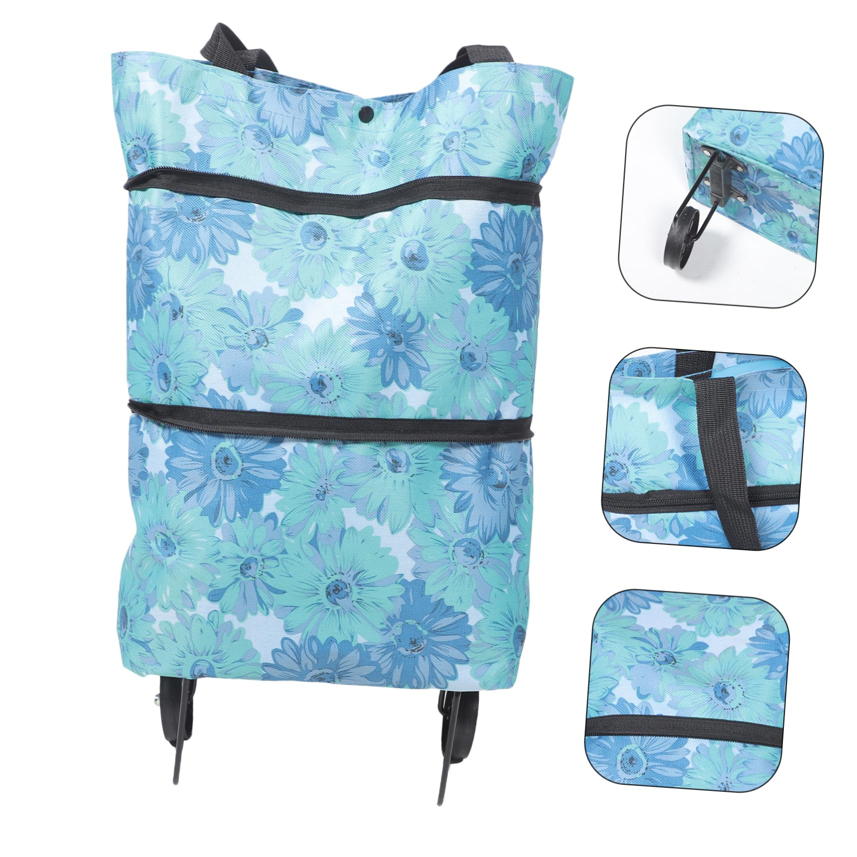 Borsa della spesa pieghevole con ruote Go Cart Tote Bags Rolling Tote Bag Rolling Shopping Bag Tote con ruote Tote Bag con ruote Borsa della spesa con ruote Carrello della spesa Tirante