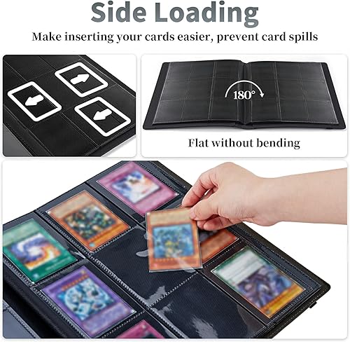 Miniatura 4 de Yin-Yang - Carpeta de tarjetas de zorro, 9 bolsillos para álbum de tarjetas intercambiables, carga lateral, 540 bolsillos, tarjetero de poliuretano