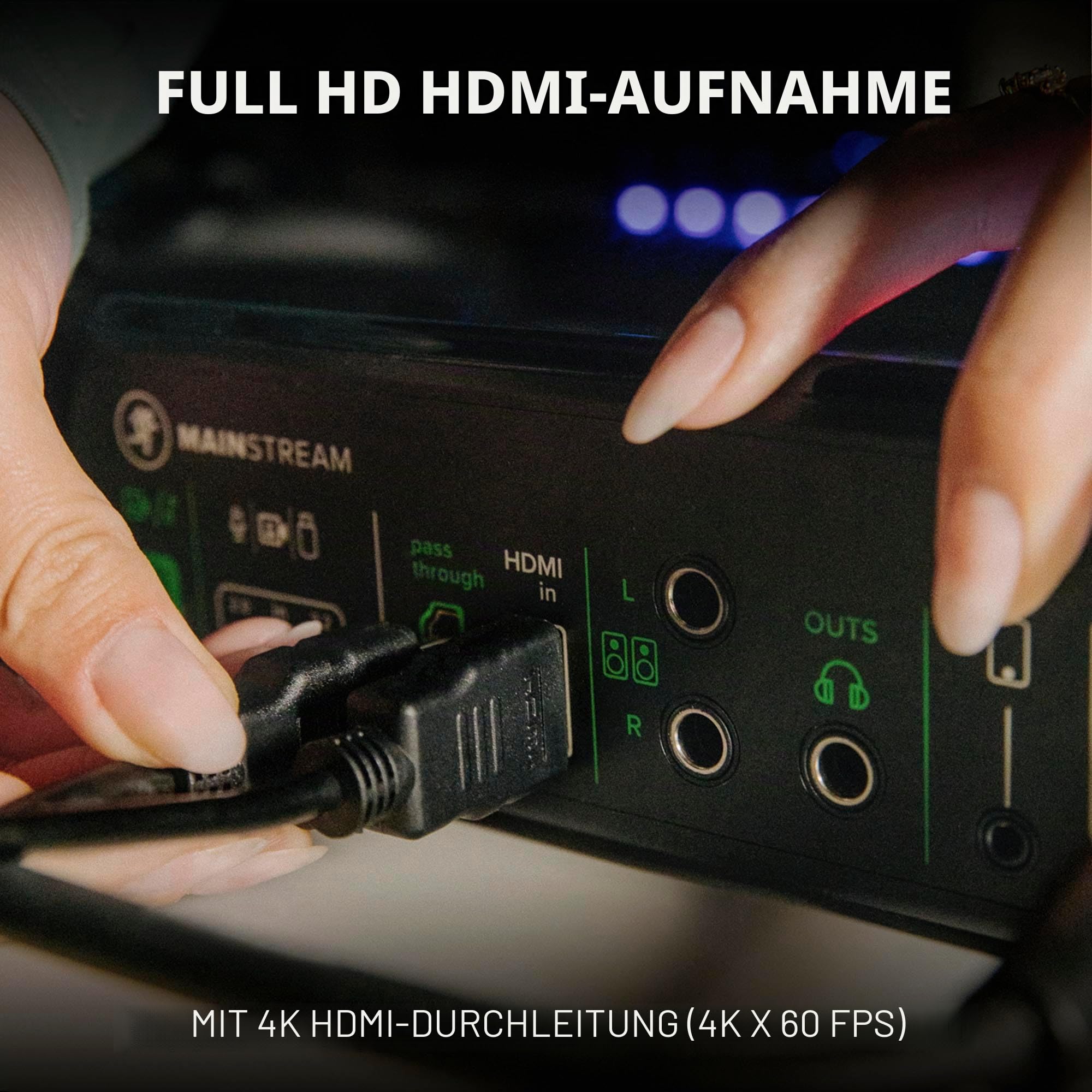Mackie MainStream komplettes Live-Streaming- und Video-Capture-Interface mit programmierbaren Steuerungstasten, Matrix-Software, HDMI-Capture und -Thru, USB-C-Hub, Bus-Stromversorgung