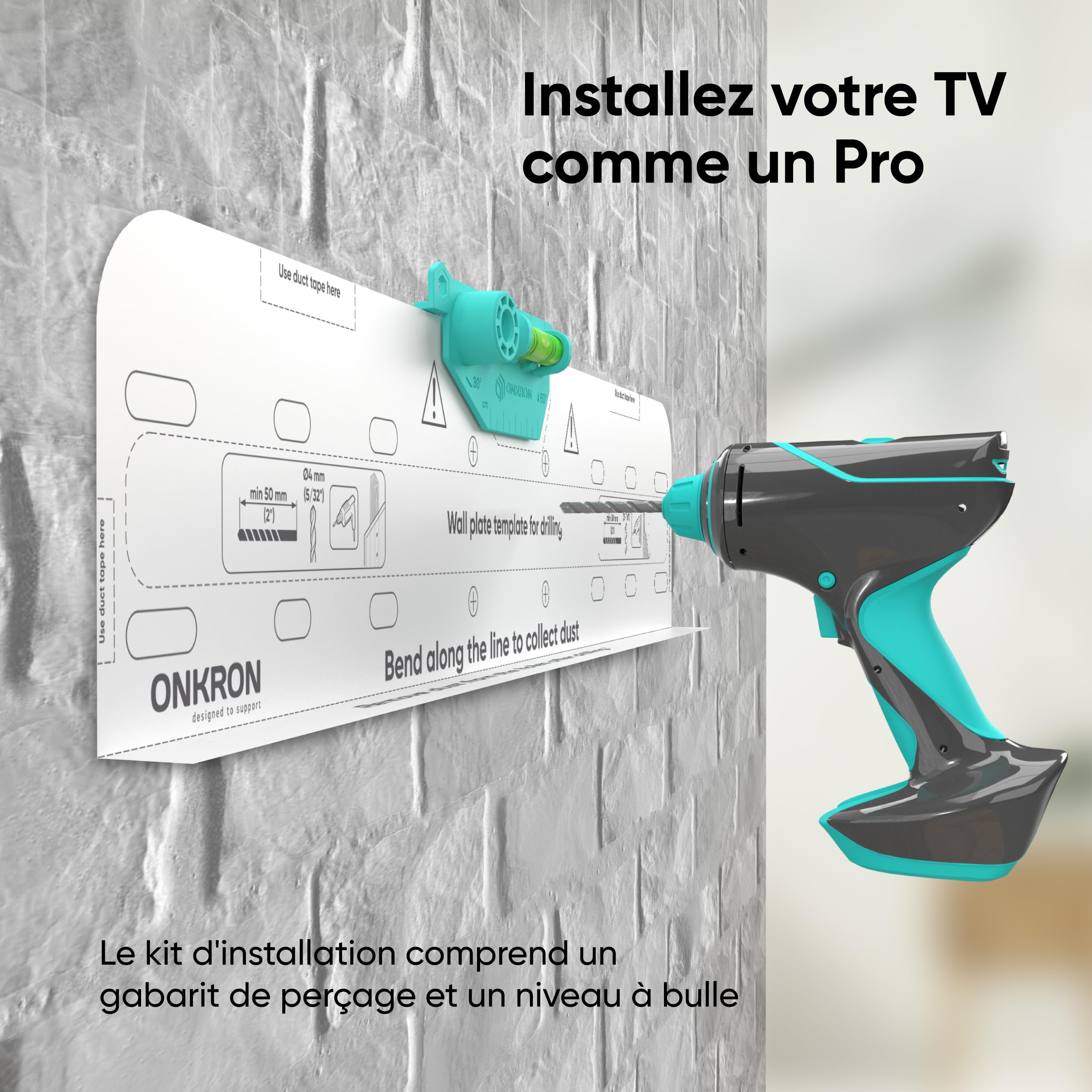 ONKRON Support Mural TV Inclinable pour 32-70 Pouces Téléviseur, Fixation Tele Murale Poids de 60 kg, Accroche Television Murale VESA 75x75 - VESA 400x400 mm, Support TV Mural Universel Noir TM5-B