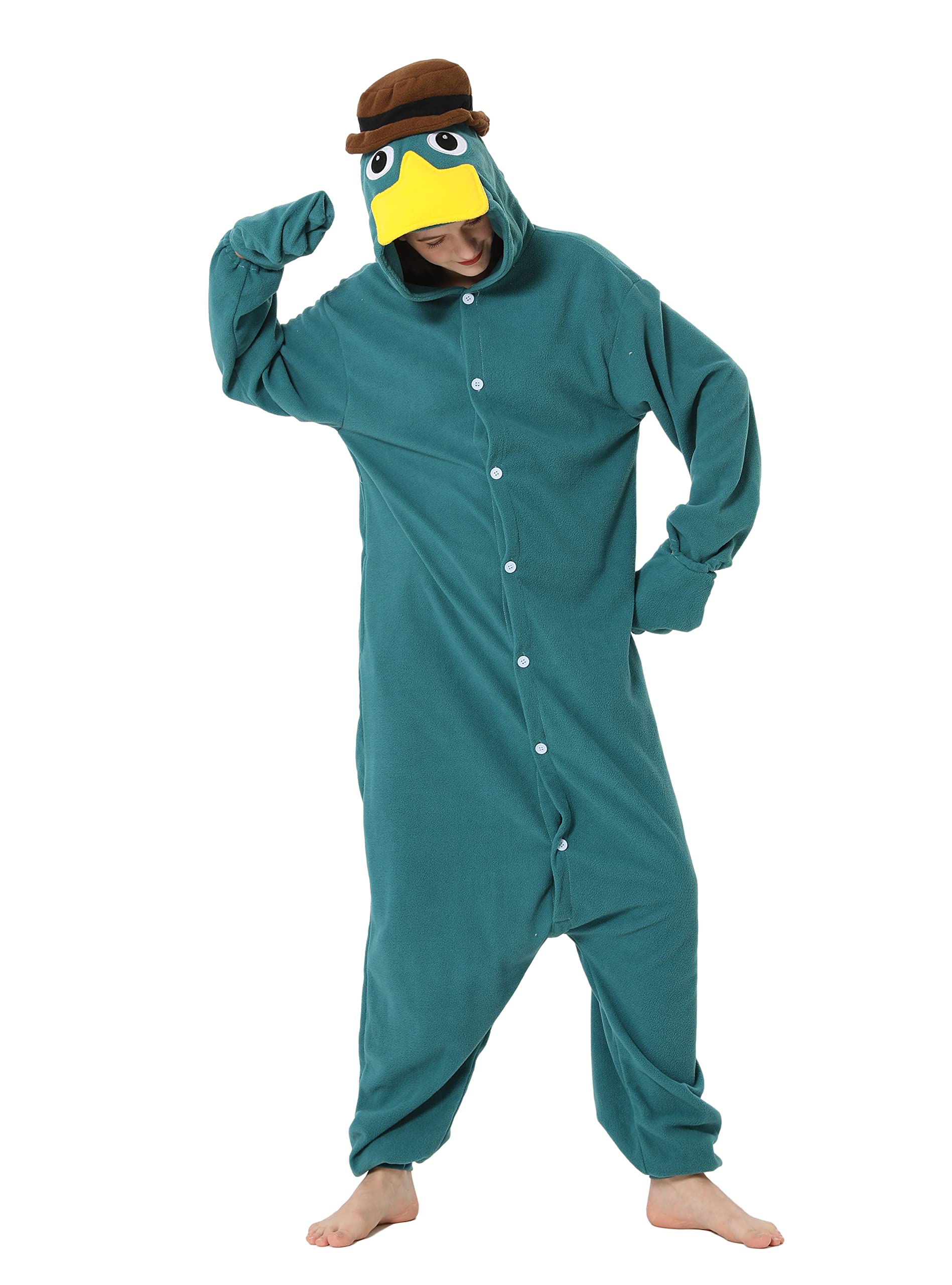 LorranTree Relaxo - Costume da onesie con animali e relax, da donna, per Halloween, per cosplay, platypus, per adulti