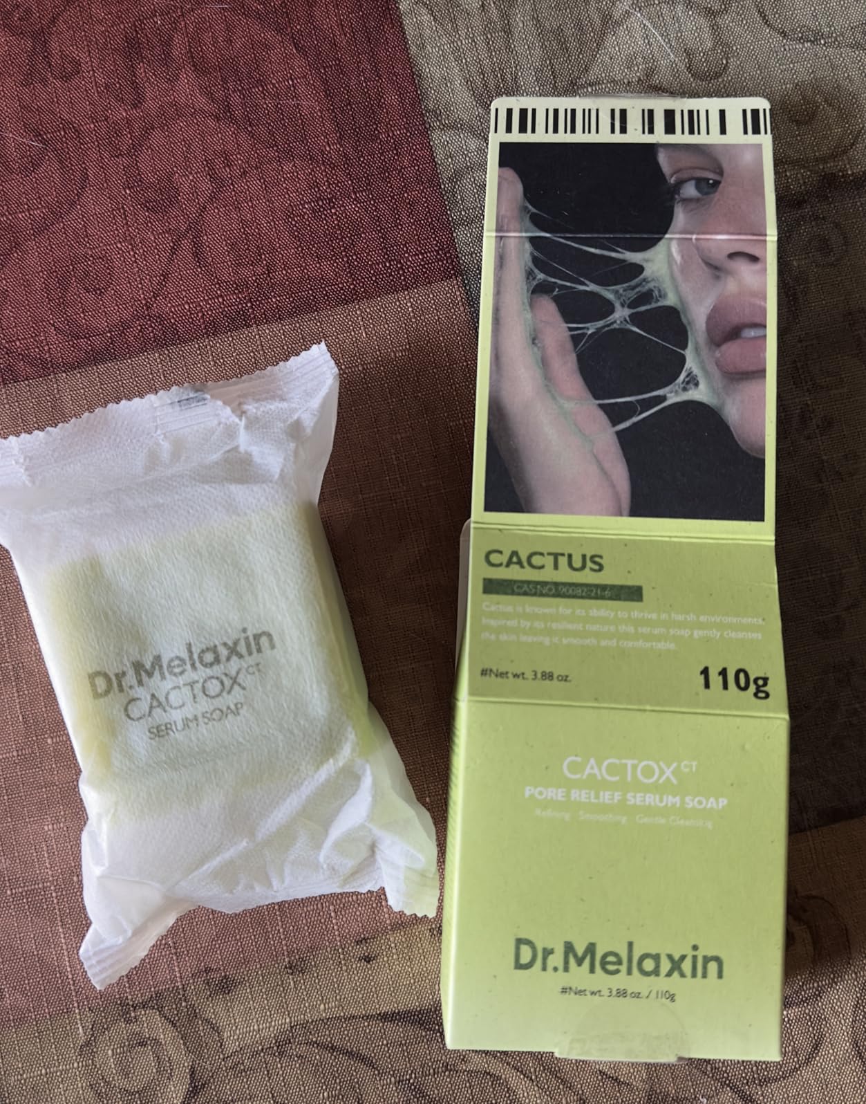 Dr.Melaxin Cactox Pore Relief Serum Soap – Deep Cleansing Hydrating Facial Bar with Cactus Extract, Panthenol & Hyaluronic Acid, Elastic Foam Face Cleanser for Sensitive Skin