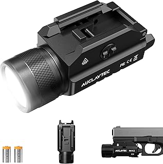 Pistol Light 1200 Lumens Compact Gun Light LED Tactical for Picatinny MIL-STD-1913 and Glock Weapon Light with 2 x CR123A Lithium Batteries