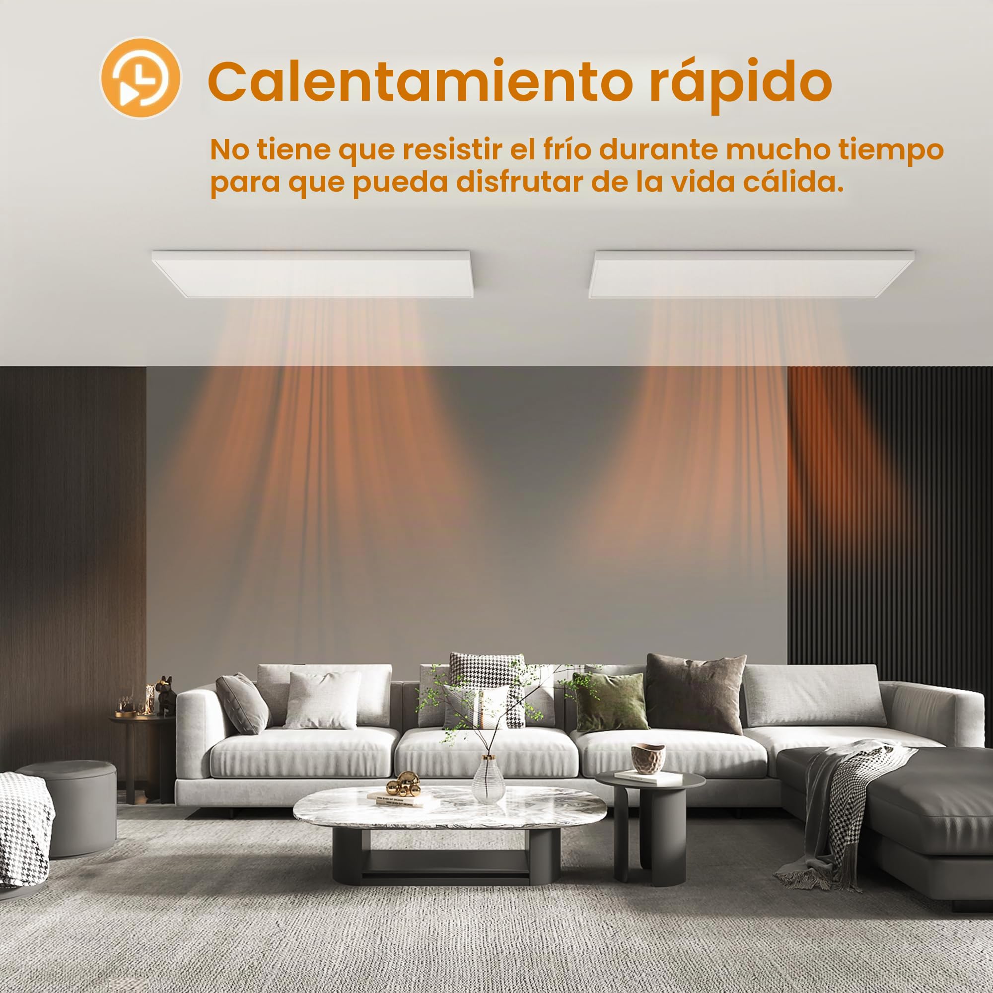 Calefacción infrarroja, montaje en techo con termostato, control remoto, 660 vatios, calefacción de techo, infrarrojos, calefacción eléctrica, panel calefactor, protección contra sobrecalentamiento
