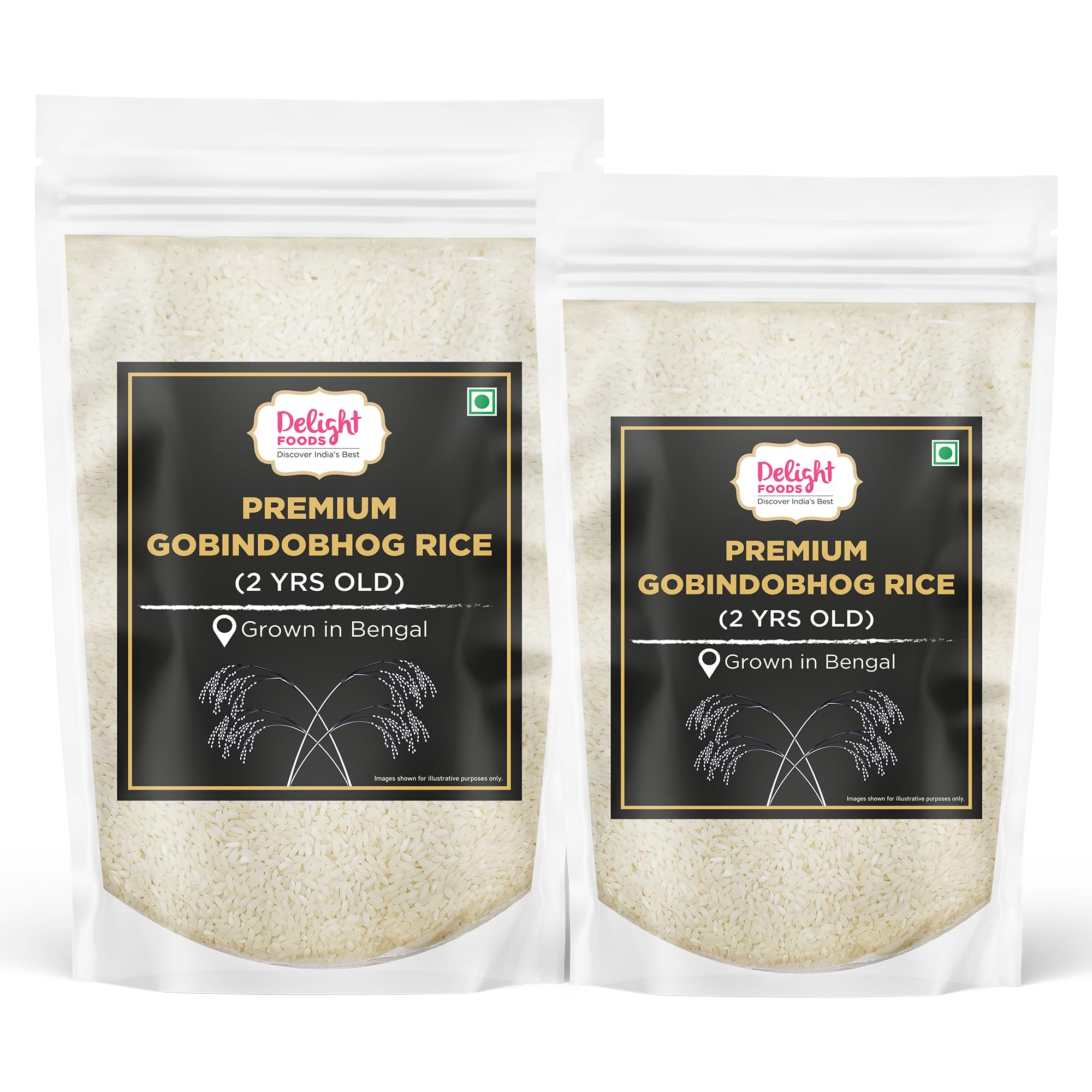 Delight Foods Premium Bengali Gobindobhog Rice 2years Old | Pure Aromatic Gobindobhog Rice (1.5 kg (Pack of 1))