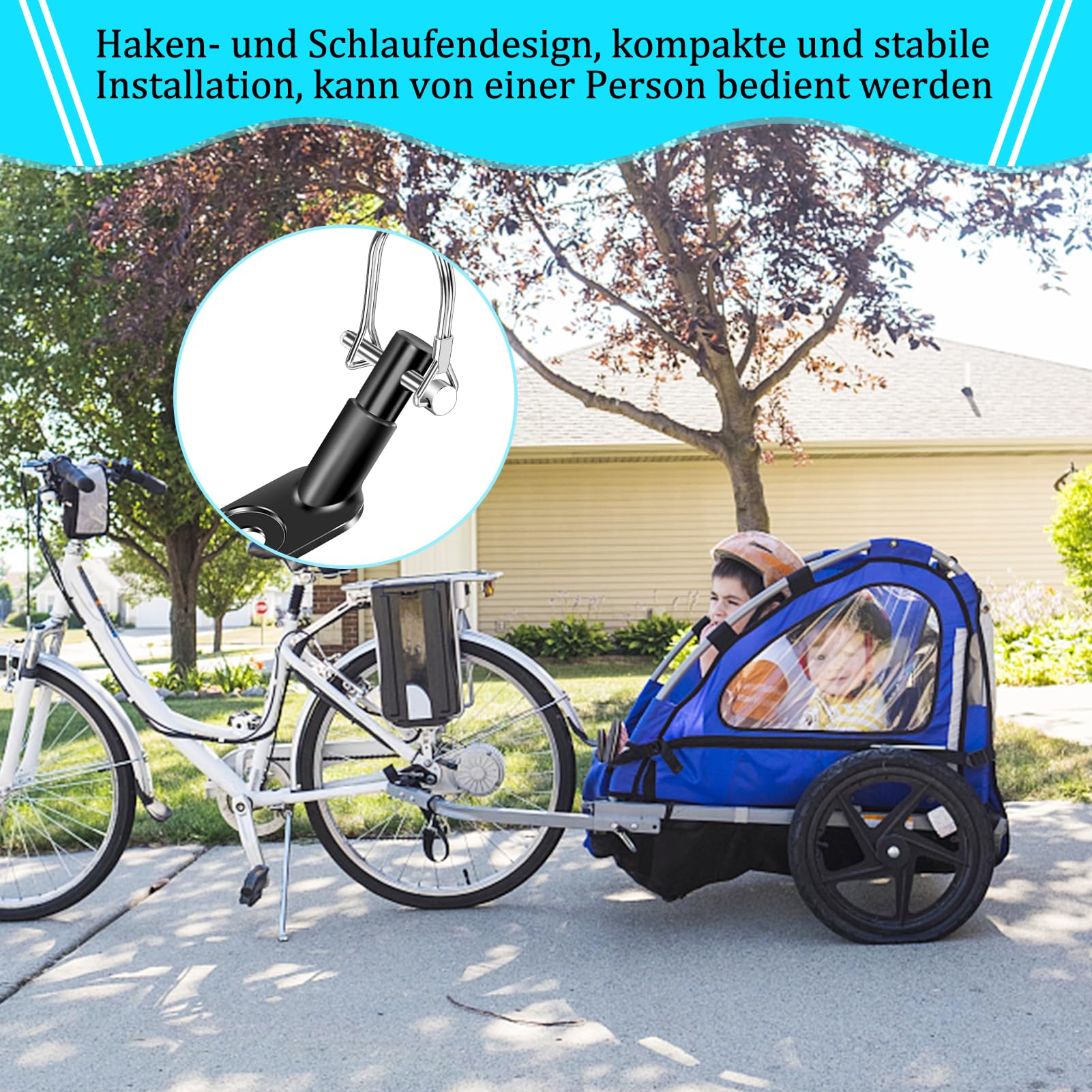 2 Stück Fahrradanhänger Kupplung Anhängerkupplung Fahrrad Adapter Fahrradanhänger mit Einem Schneeflocken Multifunktionszubehör für Hundeanhänger Anhänger Kinderanhänger Baby