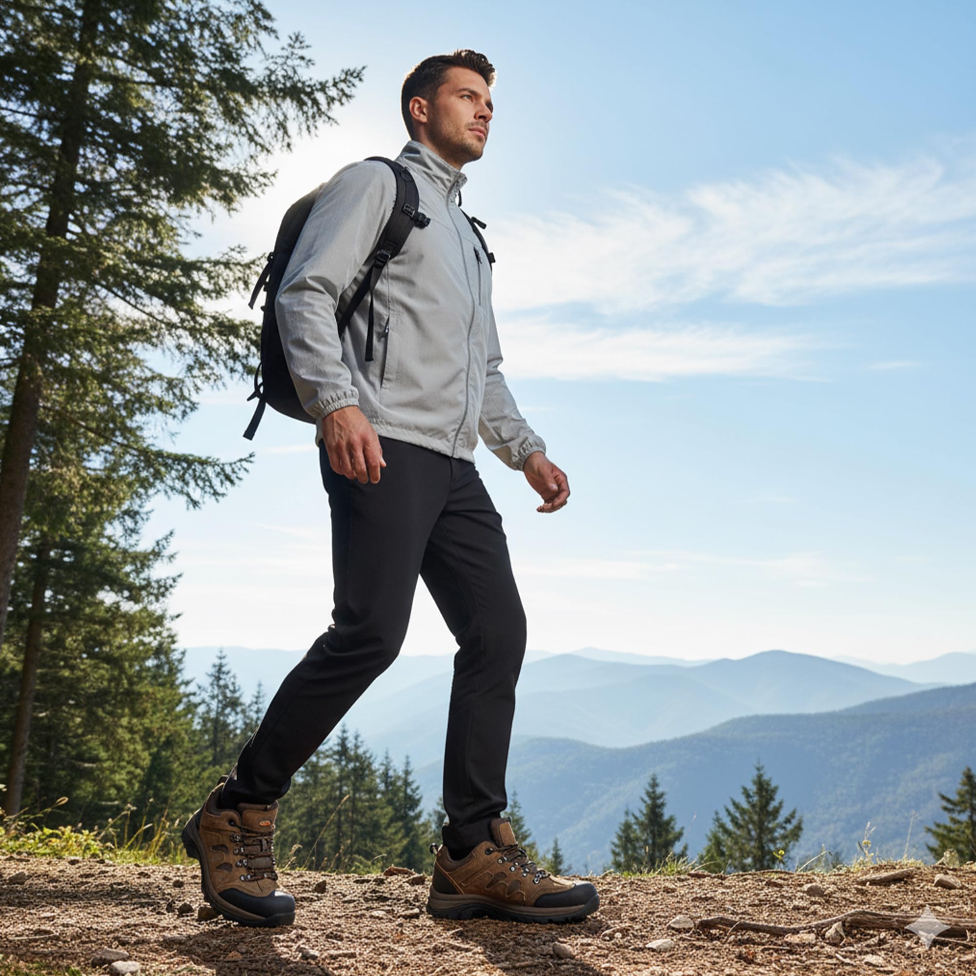 CC-Los Herren Wanderschuhe Wasserdicht | Leichte Wildleder Trekking Outdoorschuhe Atmungsaktive Walkingschuhe | EU Größe 40-48