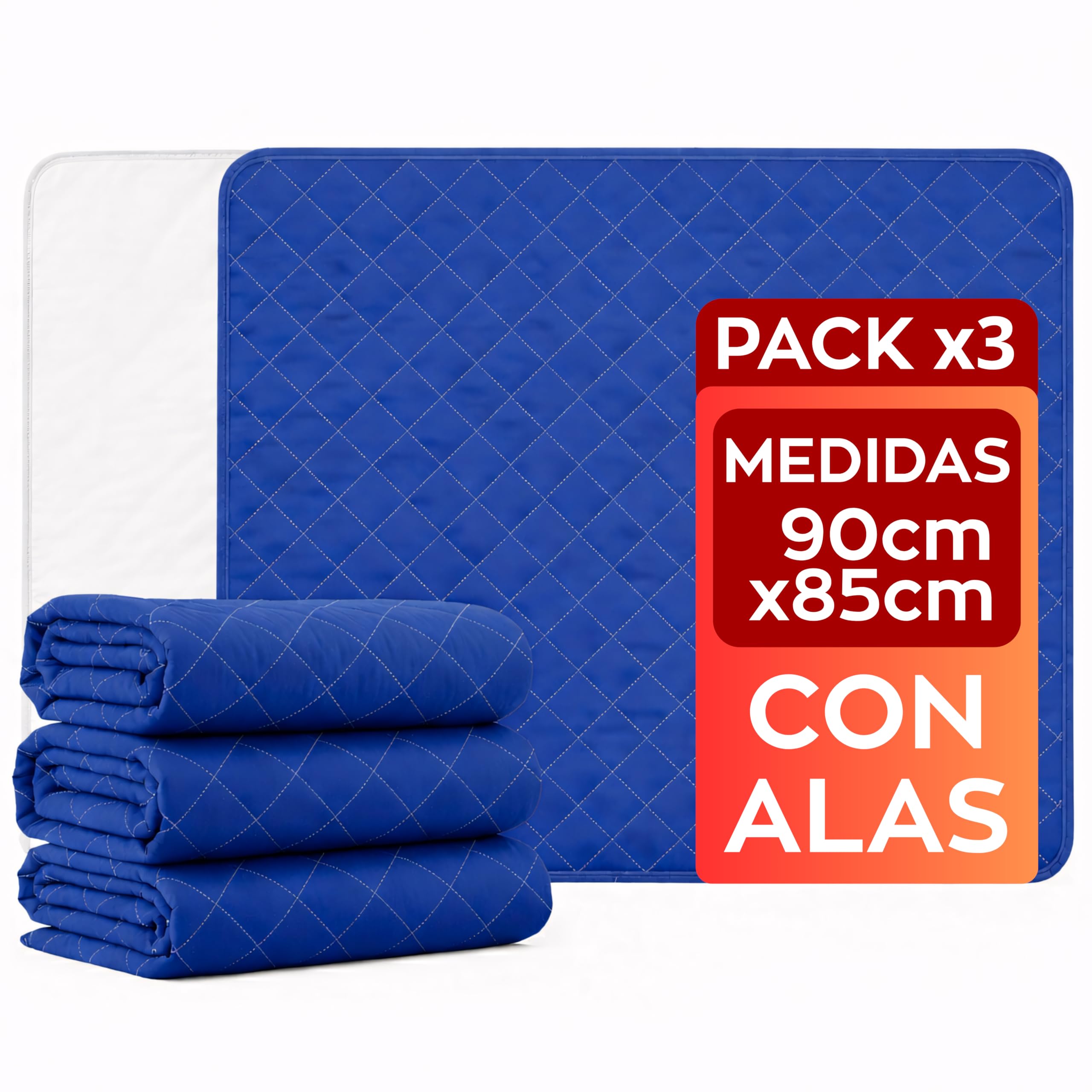 Pack x2 Empapadores Cama Adultos Lavables con Alas (135x85 cm) – 5 Capas Ultra Absorbentes – Protector Cama Impermeable y Reutilizable – Ideal para Incontinencia de Adulto y Bebé – Más de 400 Lavados — view 8