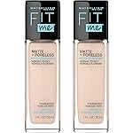 Maybelline New York Fit Me Matte + Poreless Liquid Oil-Free Foundation Makeup, 112 Natural Ivory, 1 Fl Oz x 2 Count