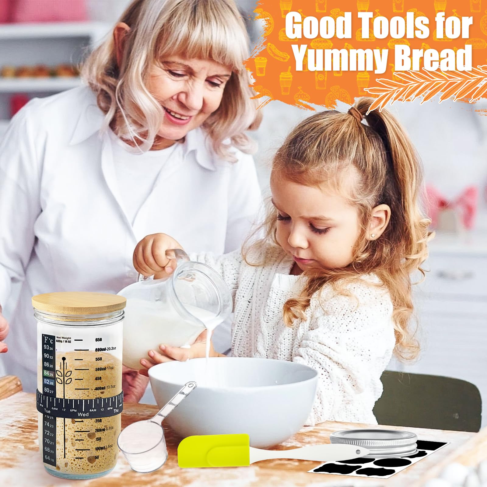 Kit De Démarrage Pour Levain De Levain, Couvercle En Bois Et