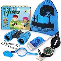 Vista 1 de ESSENSON Kids Explorer Kit - Adventure Kit for Kids, Outdoor Explorer Kit with Binoculars, Summer Outdoor Toys for Kids Ages 4-8 Blue