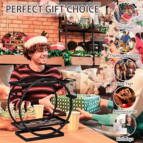 Miniatura 7 de OPELETNNT Organizador de maquillaje de 2 niveles con soporte para brochas de maquillaje, organizador de perfume de metal para tocador, bandeja de