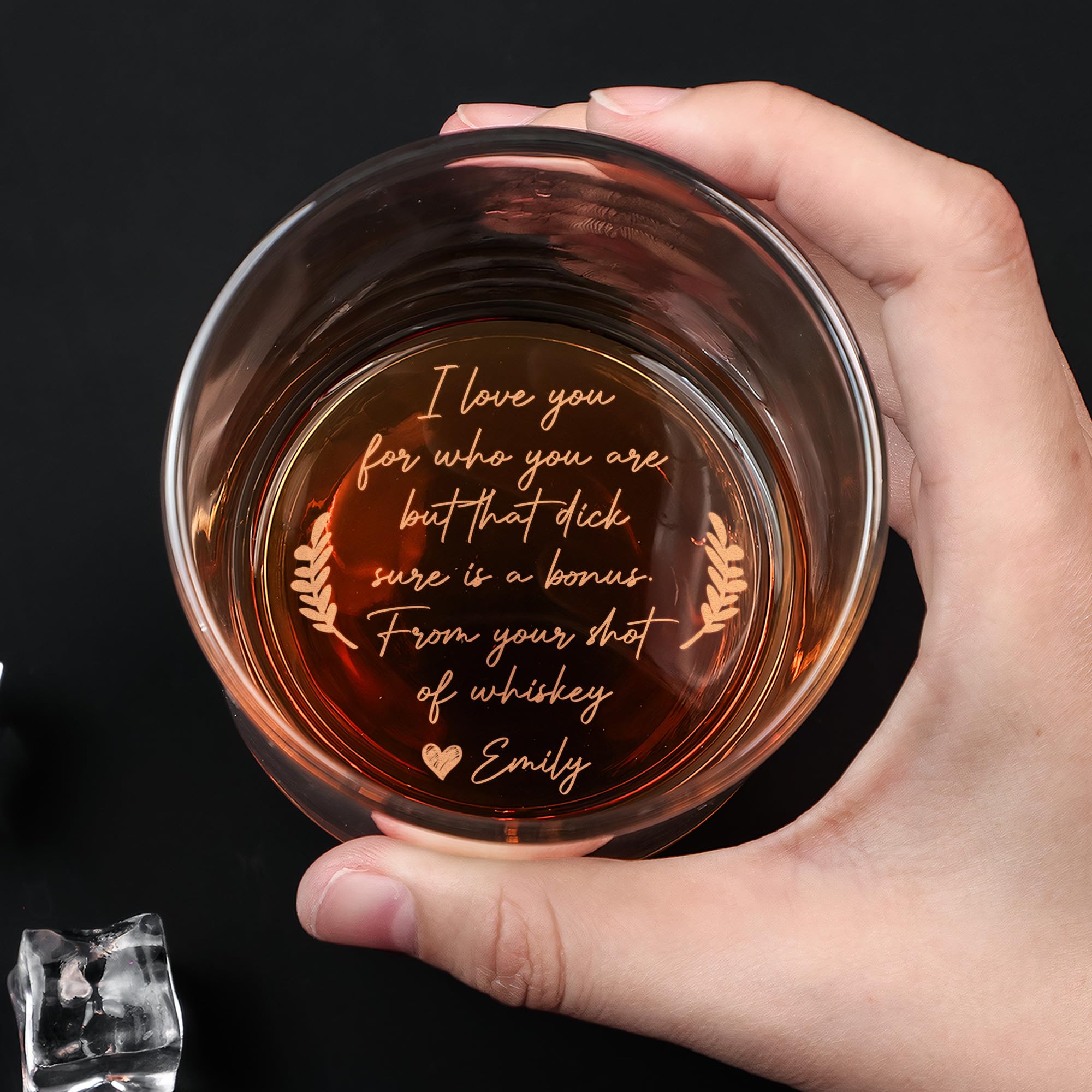 Forever Linked Together - Personalized Round Whiskey Glass