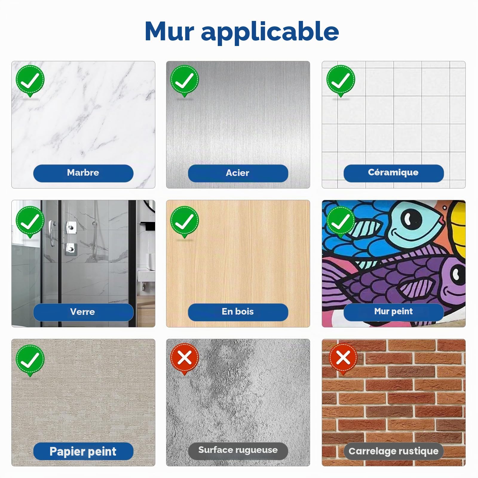 Unisense Distributeur de shampooing et d'après-shampoing, distributeur de savon de douche à 3 chambres, sans perçage, distributeur de shampooing mural pour douche, distributeur de douche mural pour