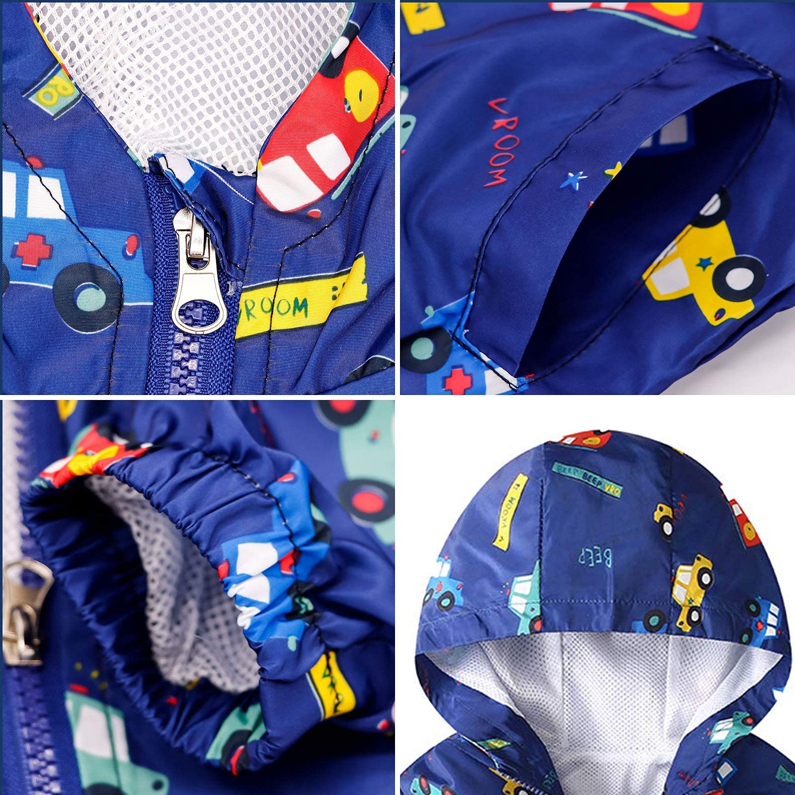 JinBei Niños Cazadora Niño Bebes Casual Chaqueta Primavera Y Otoño Abrigo Fino Cartoon Impresión Corto Chaqueta A Prueba De Viento con Cremallera1-7 Años