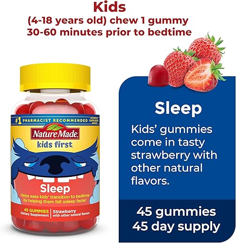 Miniatura 5 de Nature Made Paquete combinado de gomitas de melatonina para adultos y niños para un sueño reparador, paquete familiar, ayuda para dormir para