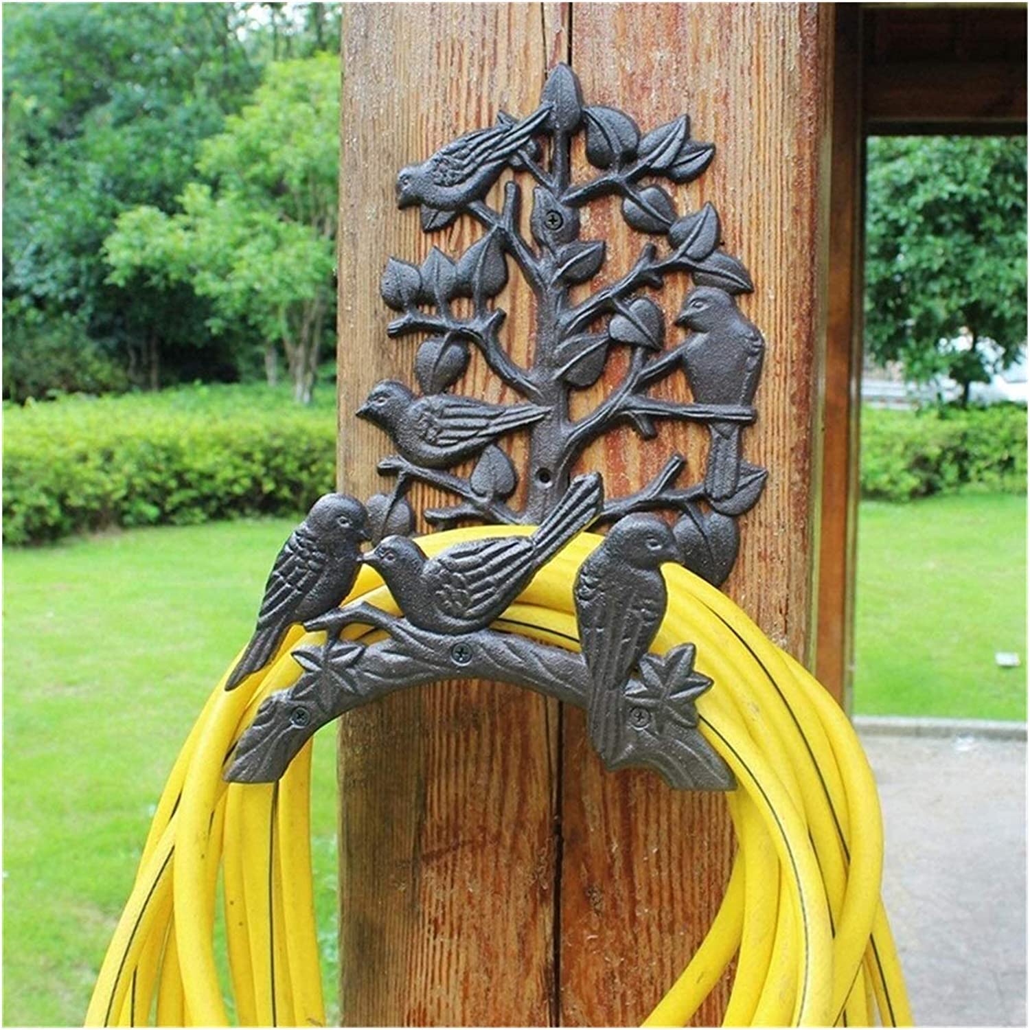 Soporte for Manguera de jardín, Estante Decorativo for Manguera de Agua, Soporte for Manguera de Hierro Fundido Mayordomo for Manguera montado en la Pared