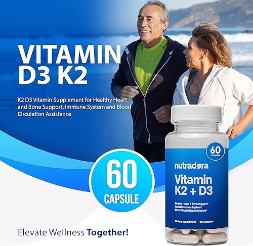 Miniatura 4 de Cápsulas de vitamina D3 K2 para hombres y mujeres  Suplemento de vitamina K2 D3 para un corazón saludable y apoyo óseo, sistema inmunológico y