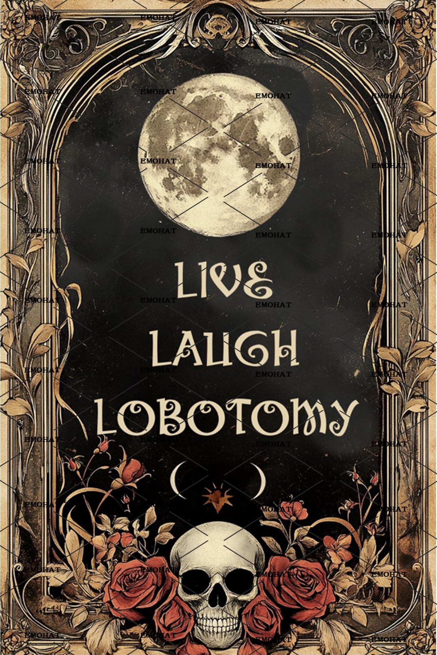 Live Laugh Lobotomy Metal Tin Sign 8x12 Inch - Dark Humor Gothic Wall Decor for Home, Bar & Man Cave - Vintage Style Art，Halloween Metal Sign