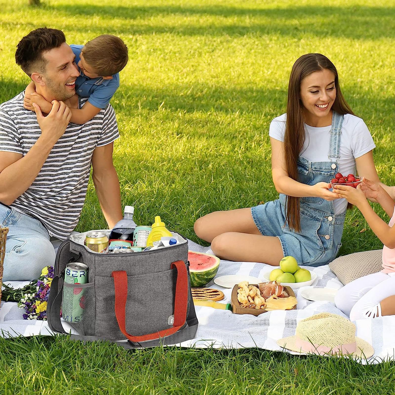 Glacière Souple 15 L avec bandoulière, étanche et réutilisable pour Homme et Femme, Parfaite pour Le Travail, l'extérieur, Le Camping et Les Voyages.