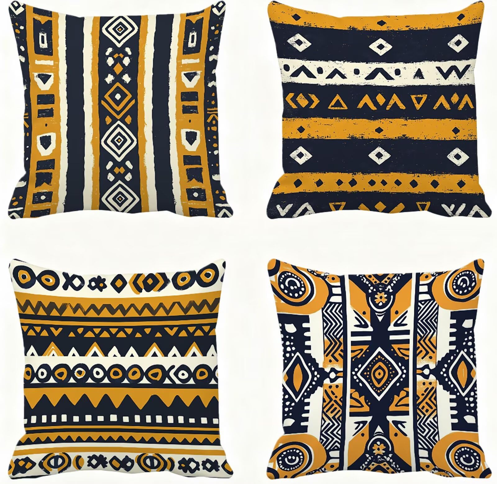 Pomarańczowa poszewka na poduszkę 60 x 60 cm w stylu boho 60 x 60 zestaw 4 super miękkich ochraniaczy na poduszkę 60 x 60 jesienna poszewka na poduszkę kwadratowa poduszka na sofę, do domu, salonu