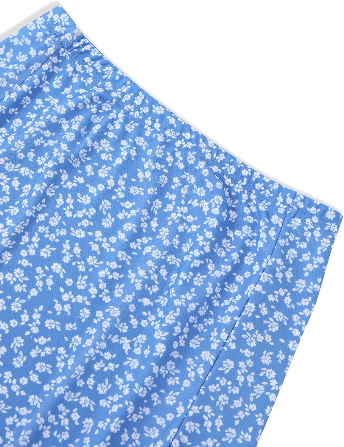 Avanova Women Boho Floral Mesh Slit Split Maxi Skirt High Waisted Sexy Long Skirts Blue Floral Medium - Image 4