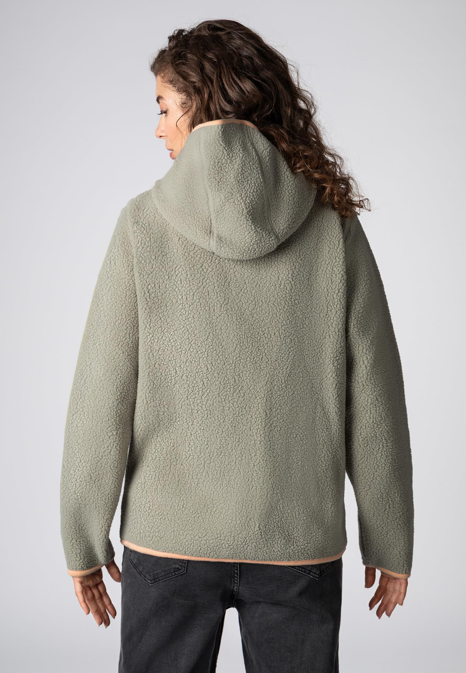Sublevel Damen Fleecejacke mit Kapuze Kuschelig Warm