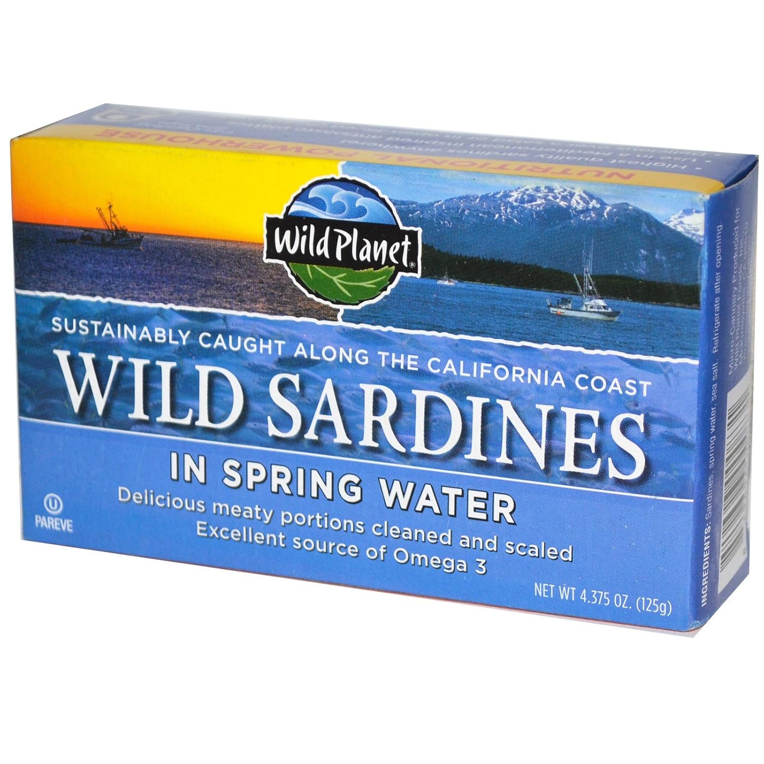 Wild Wild Sardines In Spring Water, 4.375 oz (125 g