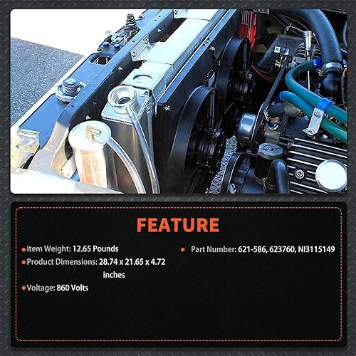 Vista 4 de labwork Ventilador de refrigeración del radiador con módulo de control de ventilador 621-586 Reemplazo para Nissan Pathfinder 2013-2018 Reemplazo