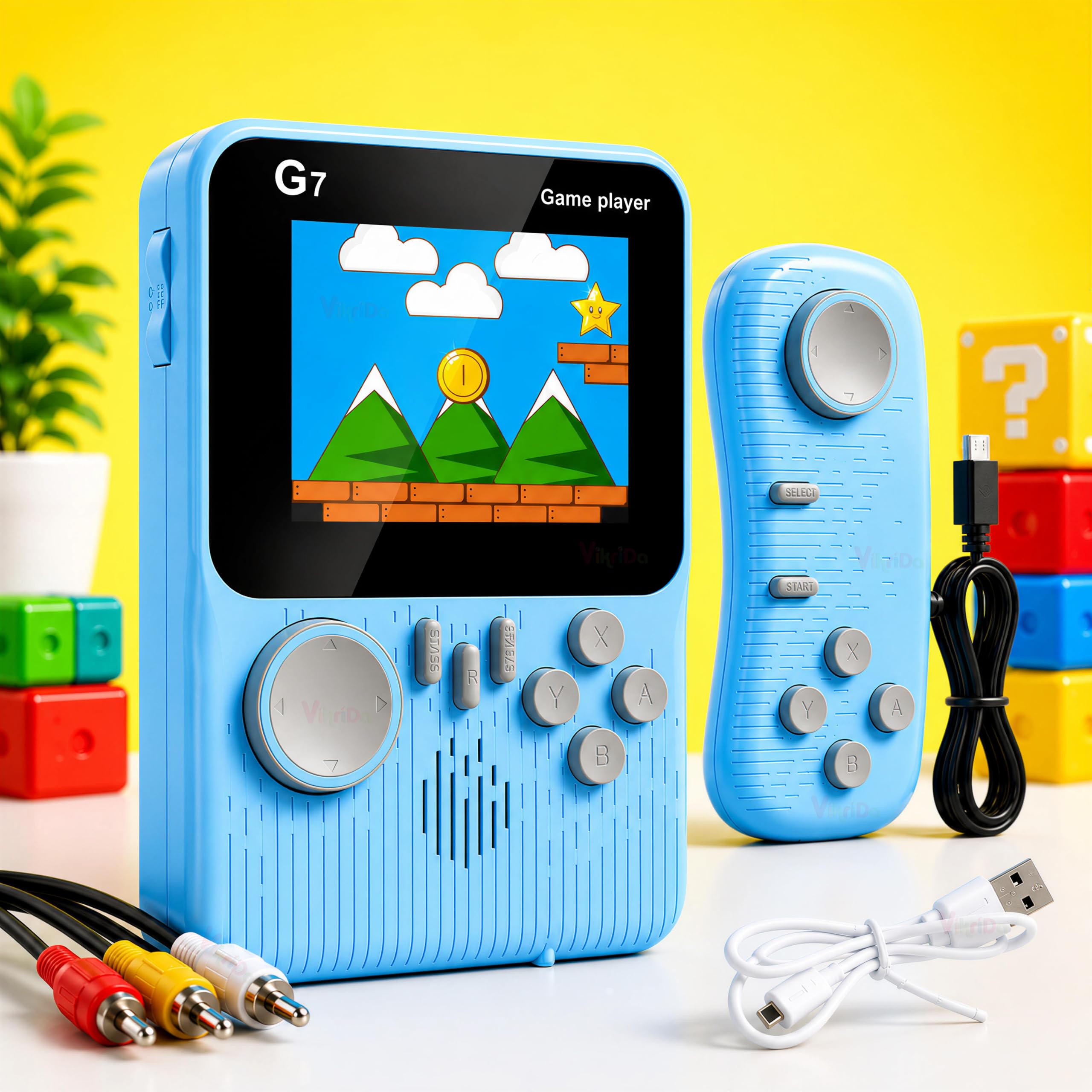 VikriDA G7 Retro Handheld Console - 666 Games! -1