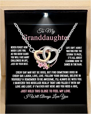 Larvincy Granddaughter Necklace, Granddaughter Gifts From Grandma Grandpa