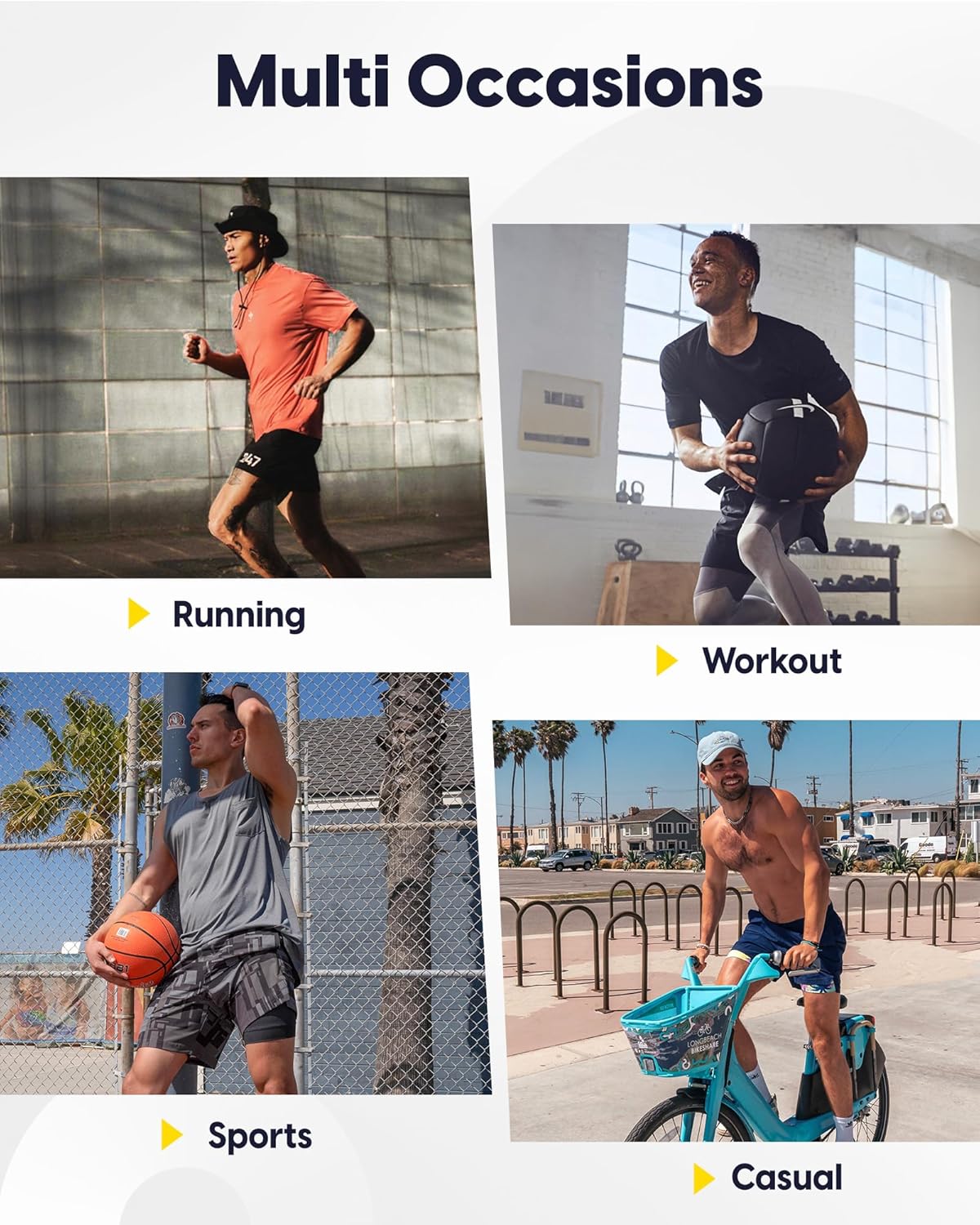 maamgic Workout Running Shorts for Men Retro 5 Inch Gym Shorts with Liner Quick Dry 2 in 1 Athletic Shorts - Image 6