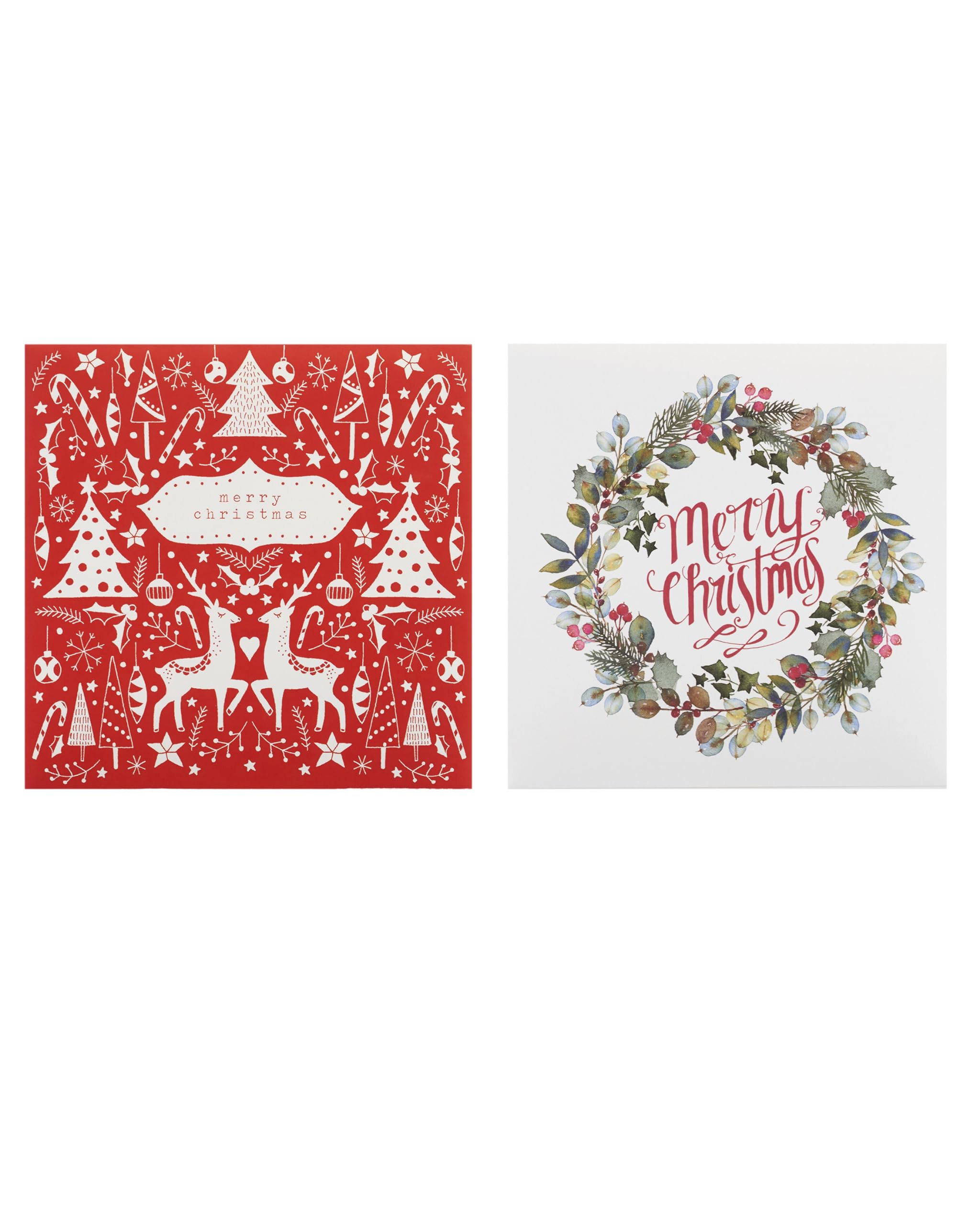 UK Greetings Multipack of 16 Christmas Cards for Him/Her/Friend - 2 Traditional Designs