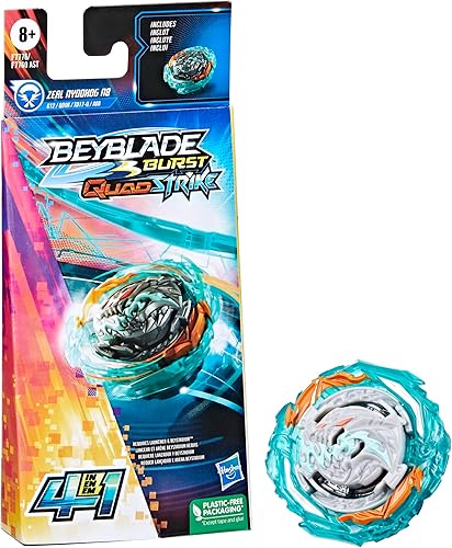 Beyblade Burst QuadStrike Zeal Nyddhog N8 Spinning Top Paquete individual, juego de batalla tipo ataque, juguete para niños a partir de 8 años