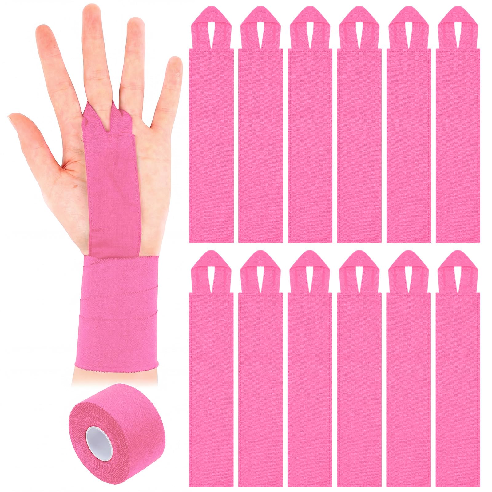 Teyva 12 Pcs Gymnastics Tape Grips with Roll Tape for Bars