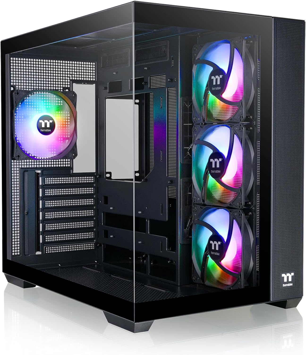 Thermaltake View 380 TG ARGB Black ATX Case; 4x120mm ARGB Fans Included; Supports Hidden-Connector Motherboard; Front