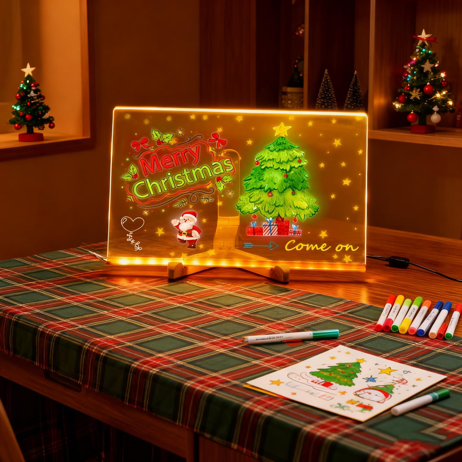 LED Note Board with Colors, Acrylic Dry Erase Board with Light, LED Acrylic Message Board - Image 2