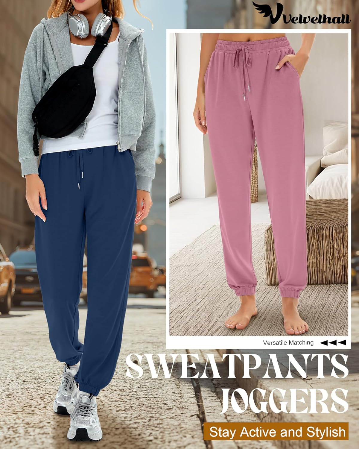 3 Pack Women's Sweatpants with Pockets, Drawstring Lounge Athletic Joggers Casual Yoga Workout Sweat Pants - Image 4