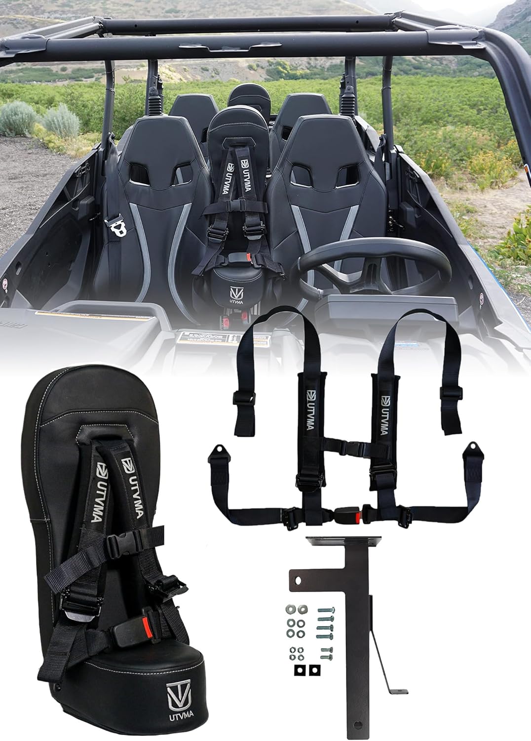 Front/Rear Bump Seat Compatible with the Can Am Maverick Sport/Trail (2018-2025) and Commander (2021-2025 (Fits Commander Max and Sport Max)