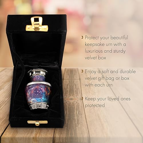 Miniatura 2 de Cosmic Galaxy- Urnas de recuerdo para cenizas humanas con caja de regalo de terciopelo para recuerdos de cremación para cenizas, urna de cremación
